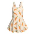 thumbnail image 4 of Tutolipy Carrot Print Girls One Piece Swimsuit, Sleeveless Bathing Suit Girls One Piece Swimsuit with Skirt Built in Shorts Swimsuits for Beach Size 12-13 Years, 4 of 8