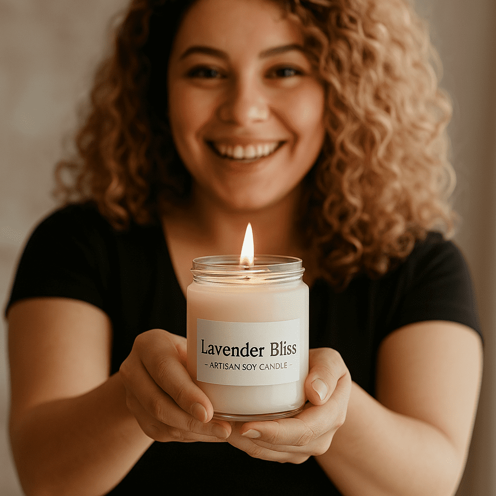 Nature Skin Shop Lavender Bliss Artisan Soy Candle – Hand-Poured Natural Soy Wax Candle with Calming Floral Aroma – 8 oz Jar