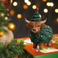 thumbnail image 4 of Cute Animal Christmas Tree Figurine – Resin Mini Statue with Festive Costume for Holiday Home Décor, Table Display, Stocking Stuffers or Christmas Gift, 4 of 5