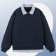thumbnail image 1 of pstuiky camisa de manga larga para hombre, Blusa deportiva unisex de dos piezas, holgada, de color liso, con botones, manga larga y cuello vuelto top de hombre s, 1 of 8