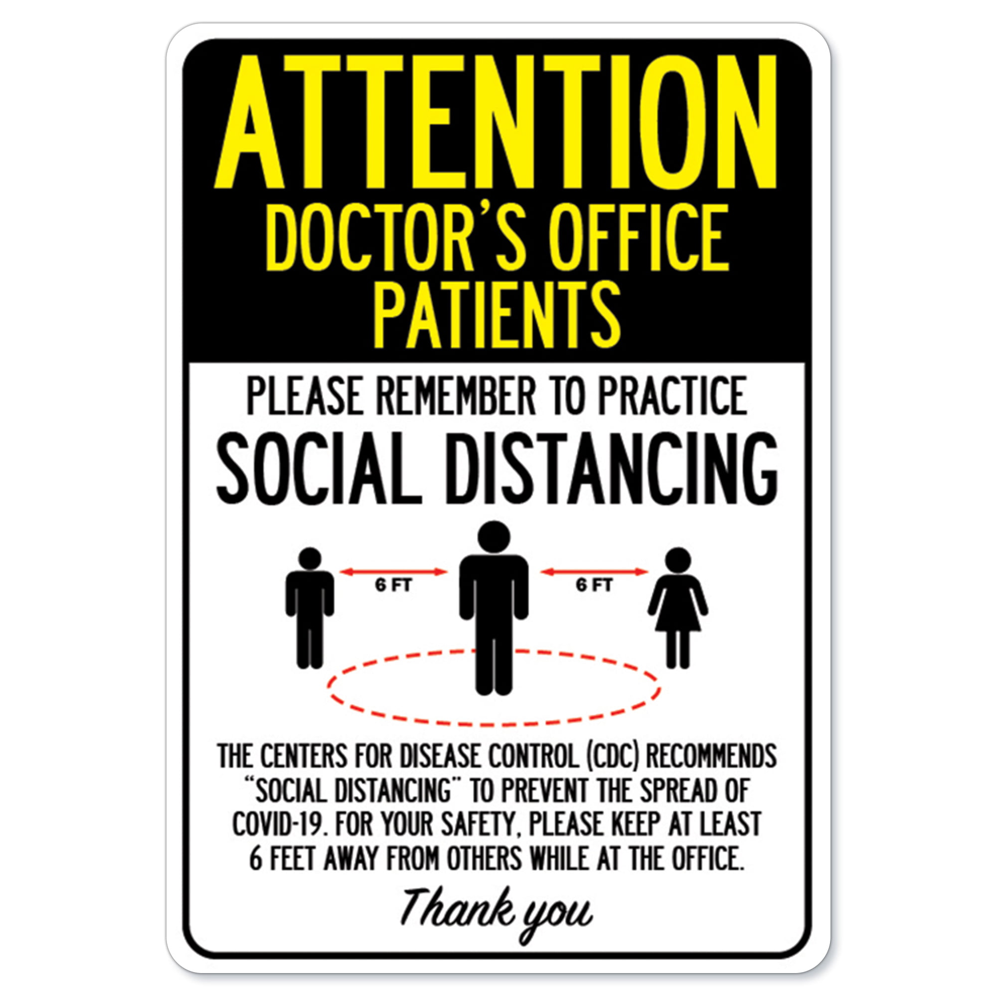 Office Door Warning Notice Social Distancing Measures Sign Vinyl Sticker 