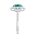 thumbnail image 3 of Rosec Jewels Certified Lab Grown Emerald Cocktail Ring with Halo - 2 Carat - AAAA Grade - Emerald Moissanite Ring for Women, 925 Sterling Silver, US 4.00, 3 of 8