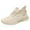 Beige, variant on XIMIN Women's Solid Color Slip On Walking Lightweight Comfort Knit Mesh Sneakers - Breathable Low-Top Running & Tennis Shoes Casual Lace-Up Outdoor Tennis Footwear
