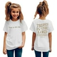 thumbnail image 1 of Hiiyo T-Shirt à Manches Courtes Col Rond Imprimé Lettre pour Grandes Filles T-Shirt Décontracté pour Enfants, 1 of 3