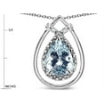 thumbnail image 3 of Star K� 8x6 Pear Shape Genuine Aquamarine Halo Pendant Necklace, 3 of 9