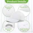thumbnail image 3 of Gorras IJRPLM blancas de béisbol, pack de 10, talla infantil, 3 of 7