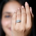 thumbnail image 5 of Rosec Jewels Certified Moissanite Wedding Ring Set - 2 Carat Engagement Ring with Wedding Band - D-VS1 Quality Certified, 10K White Gold, US 10.50, 5 of 7