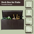 thumbnail image 3 of Pure Garden 113-Gallon Outdoor Storage Box - Durable Resin Deck Box, Brown, 3 of 9