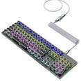 thumbnail image 3 of HXSJ USB to Type-C Keyboard Coiled Cable Detachable Mechanical Keyboard Coiled Cable with Metal Aviation Connector Nylon White, 3 of 9