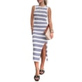 thumbnail image 1 of Vestido PRETTYGARDEN Midi sin Mangas a Rayas con Abertura Lateral XXL, 1 of 5