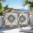 thumbnail image 3 of Navy Blue Boho Outdoor Pillow Covers 16x16 Inch Throw Pillow Covers Set of 2 Waterproof Decorative Pillow Cases Retro Southwestern Ethnic Geometric Cushion Covers for Patio Furniture Garden Couch, 3 of 8