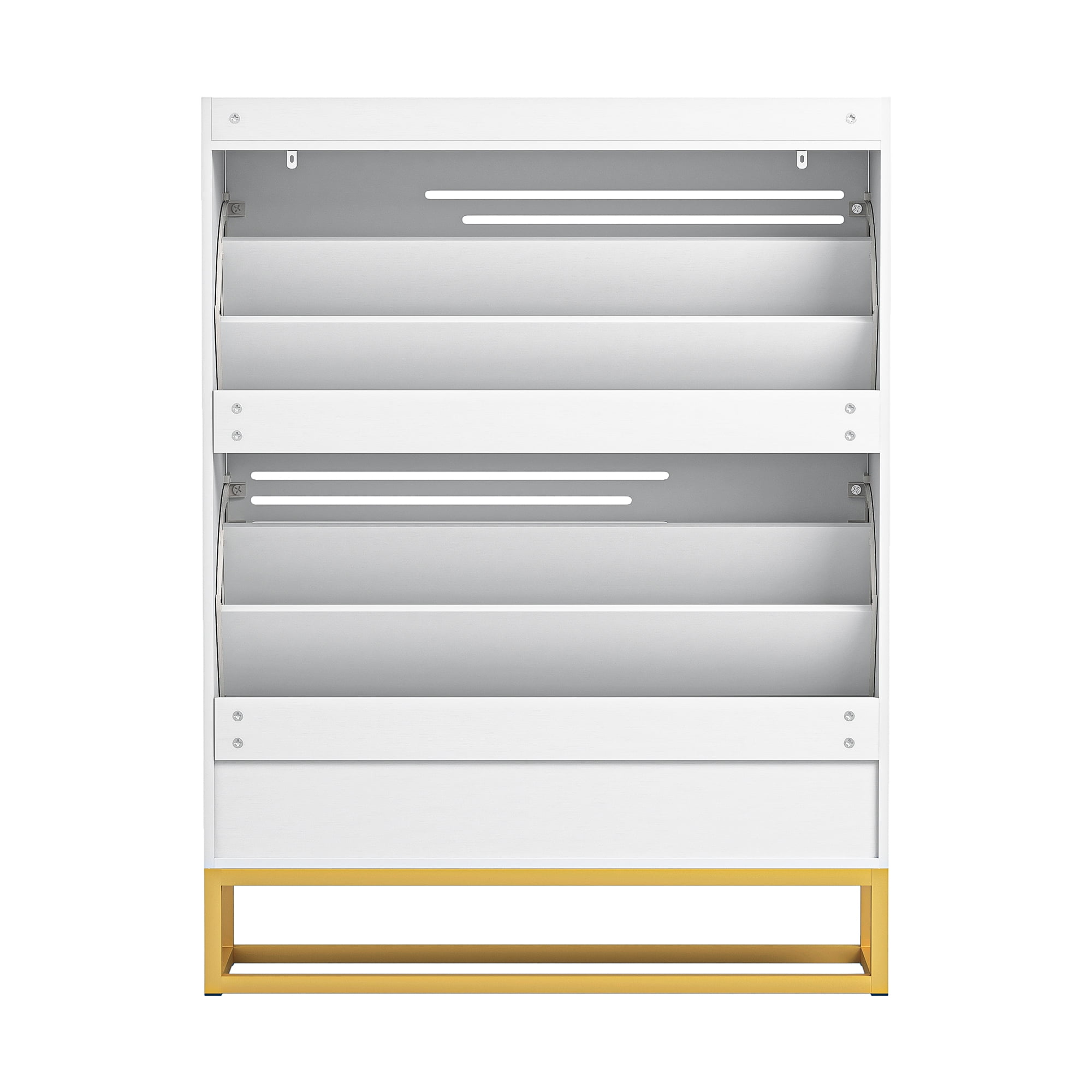 Finihen Shoe Cabinet, 2-Tier Shoe Storage Cabinet with Flip Doors, Vintage Entryway Shoe Organizer Rack with Open Shelves for Narrow Closet, Living Room, White Finihen Shoe Cabinet, 2-Tier Shoe Storage Cabinet with Flip Doors, Vintage Entryway Shoe Organizer Rack with Open Shelves for Narrow Closet, Living Room, White
