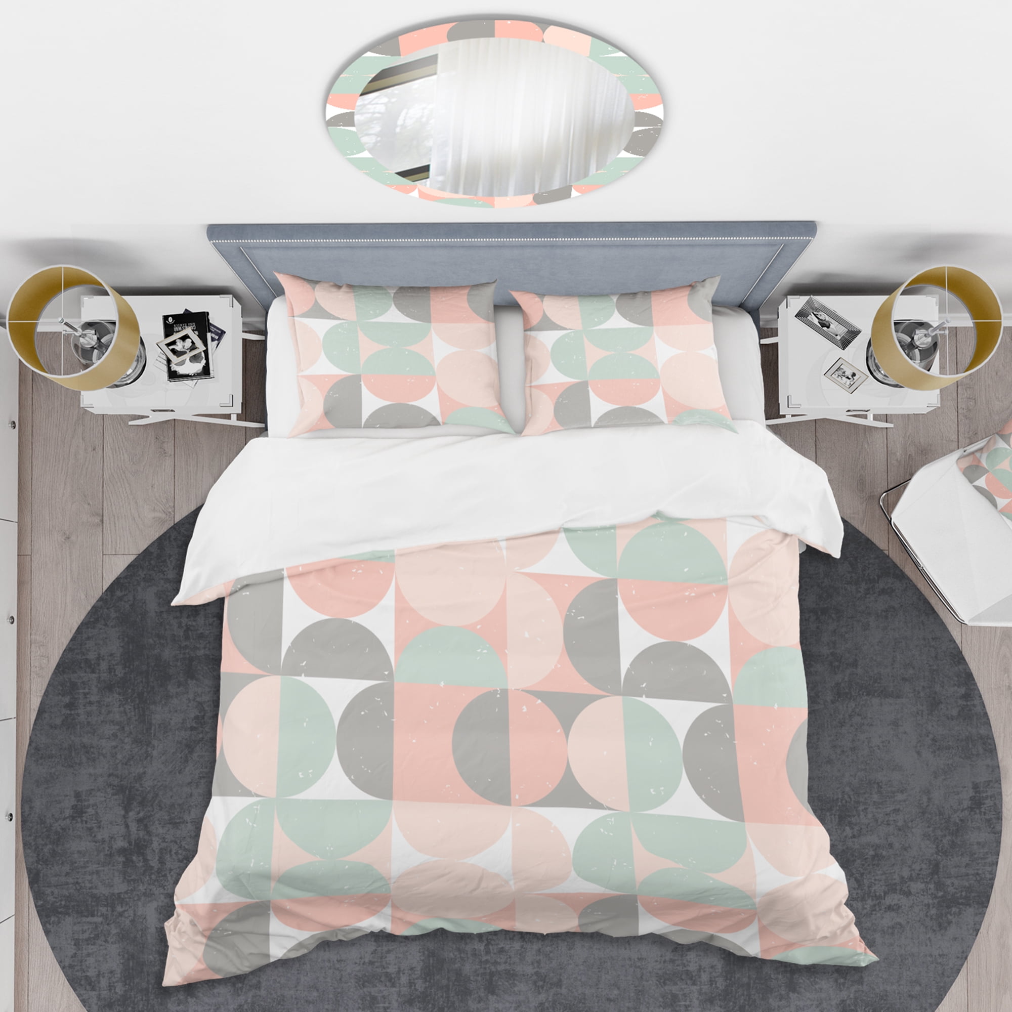 Designart 'Retro Pastel Circular Pattern II' Mid-Century Modern Duvet Cover Set