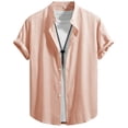 thumbnail image 6 of Bxsruta Men's Summer Casual Short Sleeve Button Front Shirt Lightweight Breathable Polyester Spandex, 6 of 7