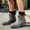 Gray, variant on Women Waterproof PVC Ankle Gardening Rain Boots Chunky Block Non-Slip Heel Wellies with Detachable Warm Knit Liner, All-Weather Footwear for Yard Work, Rainy Commute, Fishing White 10(44)