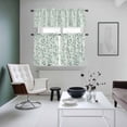 thumbnail image 4 of Green Botanical Kitchen Curtains Sets for Windows 24 Inch Length, Vintage Watercolor Spring Floral Rod Pocket Window Treatments Tier Curtains and Valances Set for Bedroom/Bathroom, 4 of 8