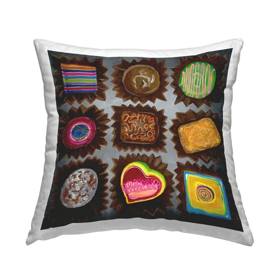 Stupell Industries Various Dessert Chocolates Decorative Printed Throw Pillow Design by Liz Jardine.
