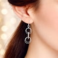 thumbnail image 2 of Mystical Comets Multiple Twist Circles Sterling Silver Dangle Earrings, 2 of 8