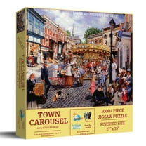 SUNSOUT INC - Town Carousel - 1000 pc Large Piece Jigsaw Puzzle by Artist: Susan Brabeau - MPN # 44453