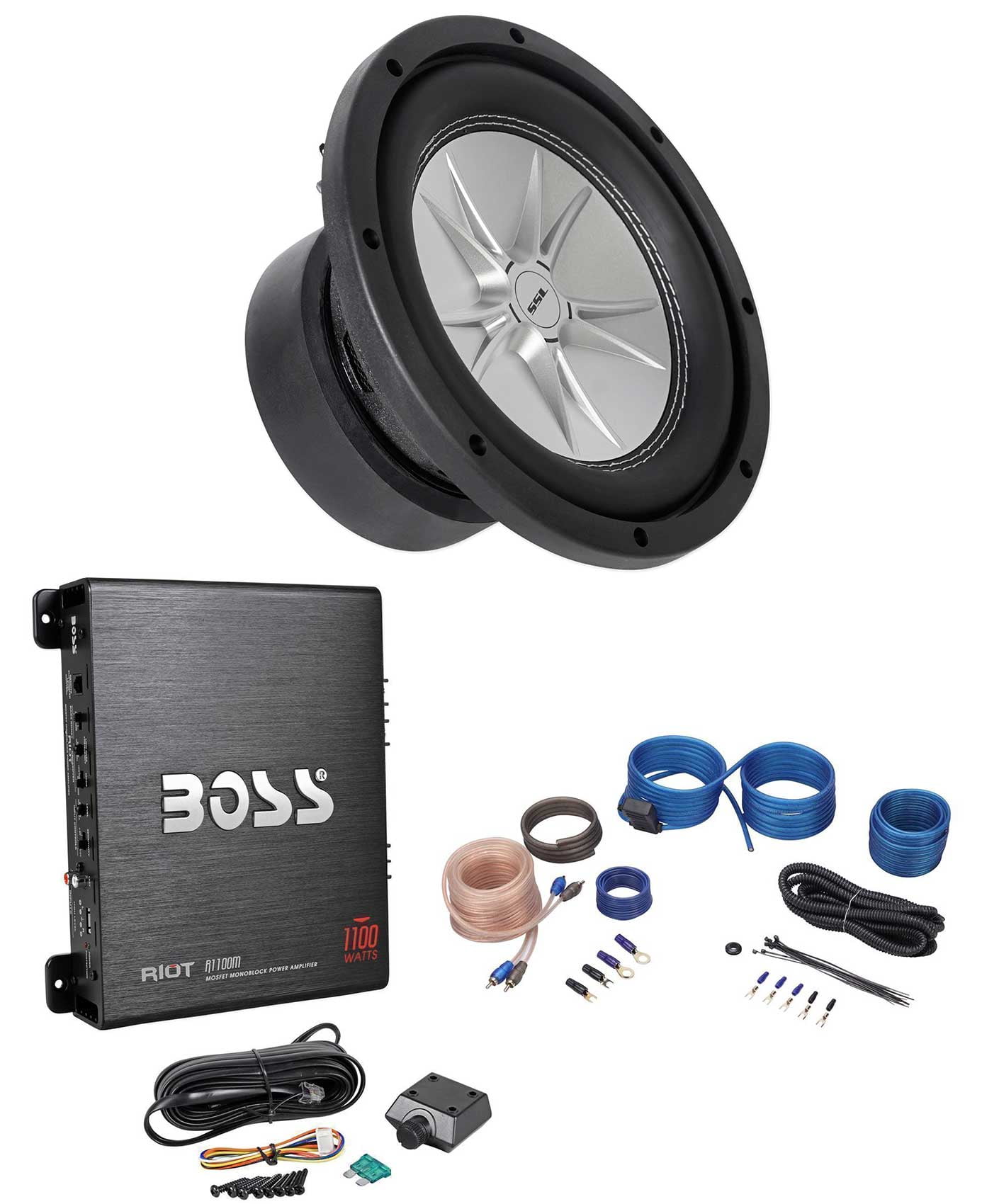 Sound Storm SLR8DVC 1000 Watt 8" 4Ohm DVC Car Subwoofer+Mono Amplifier