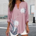 thumbnail image 2 of Ruyang Women's Cotton Linen Shirts Dandelion Print Summer Tops Long Sleeve Blouse Tshirts Boho Clothes 2024 Trendy Outfits, 2 of 4