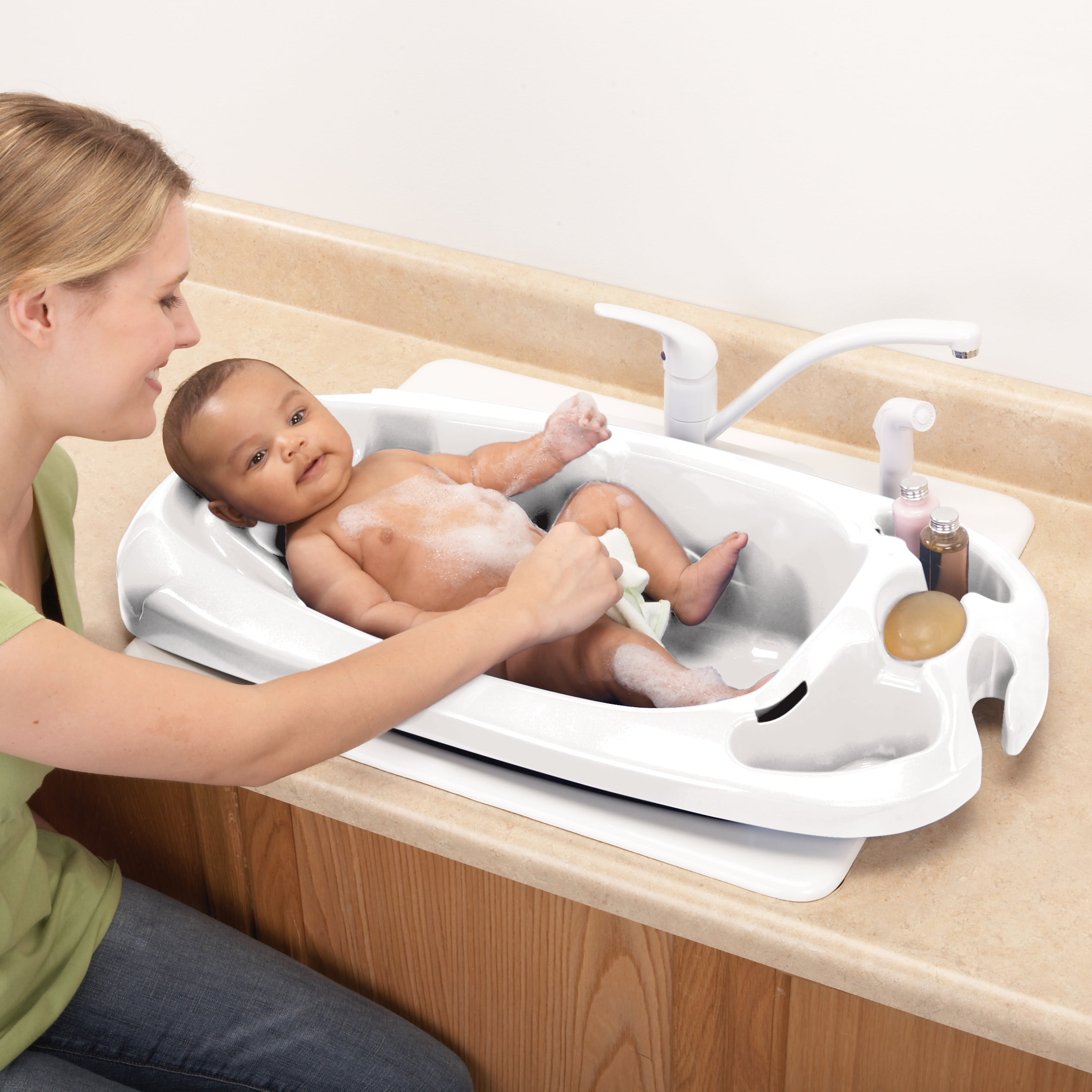 Safety 1st Newborn To Toddler Bathtub With Slideguard White