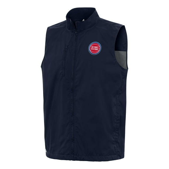 Men's Antigua  Navy Detroit Pistons Brisk Full-Zip Vest