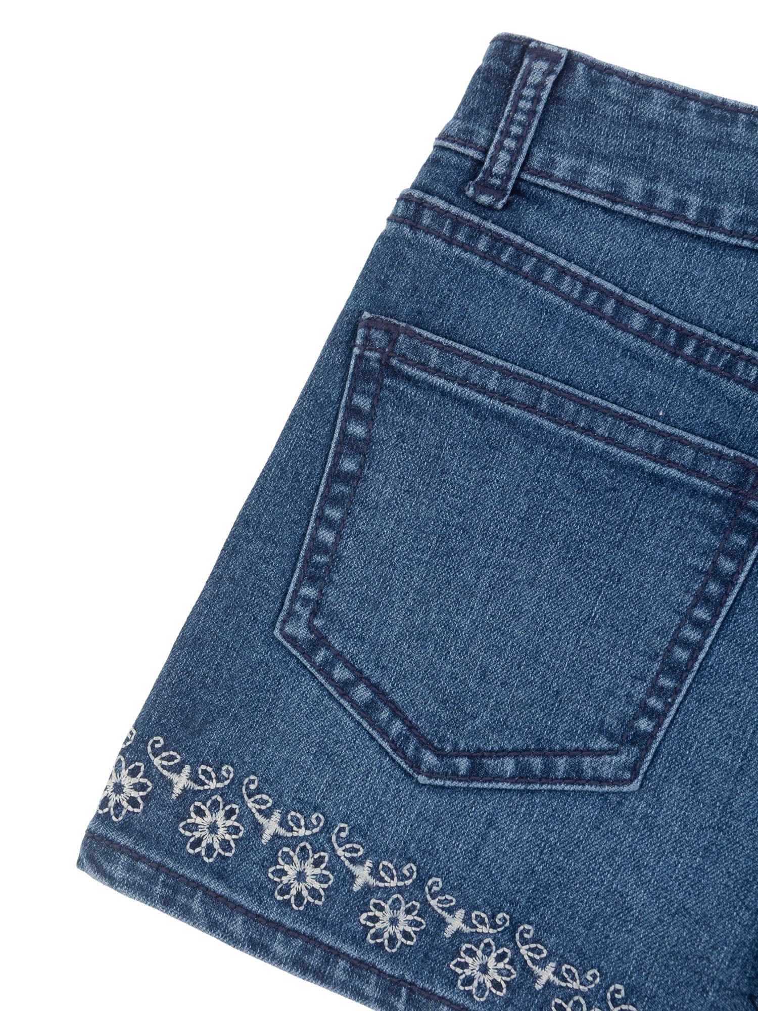 Wonder Nation Girls Eyelet Hem Denim Shorts, Size 5-18