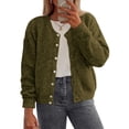 thumbnail image 1 of Suéter PRETTYGARDEN Verde Ejército Grande Ligero con Botones, 1 of 8