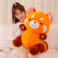 thumbnail image 2 of Figura de Anime de peluche para niños, muñeco de peluche de Panda Rojo, pelo esponjoso, mapache rojo, animales, abrazo, almohada, 2023, 2 of 4