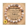 thumbnail image 5 of Huanledash Sunflower Beaded Bracelet with Inspirational Card Elastic Adjustable Girls Natural Stone Round Beads Bracelet Graduation Season Daughter Gift, 5 of 8