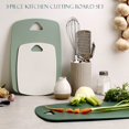 thumbnail image 2 of Tablas de cortar para cocina, tablas de cortar gruesas para carne, verduras y frutas, con mango de fácil agarre (verde, 3 piezas), 2 of 4