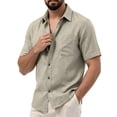 thumbnail image 6 of OGLCCG Men's Casual Button Down Shirts Short Sleeve Summer Collar Work Dress Shirts with Pocket Breathable Bussiness Office Shirts,Gray, 6 of 6
