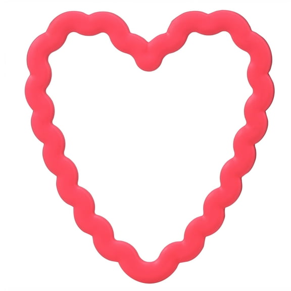 Scalloped Pink Heart Comfort Grip Plastic Cookie Cutter Wilton
