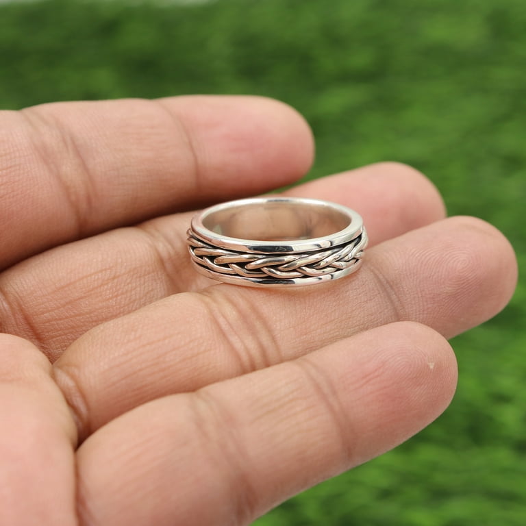 Anxiety ring sterling silver deals