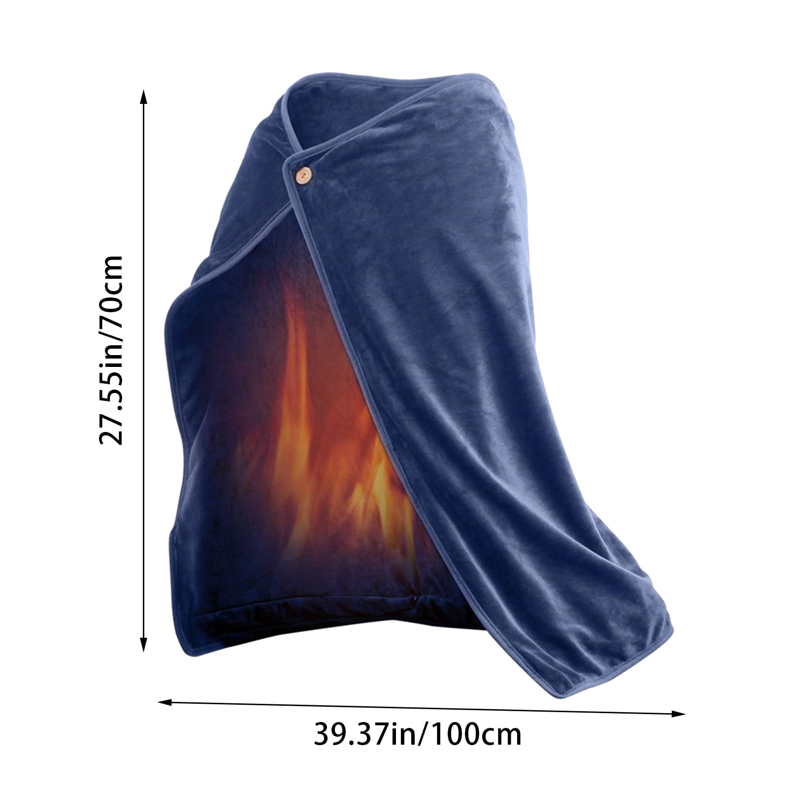 Fdelink Blanket Usb Heated Shawl Electric Heated Blanket Plush Flannel Blanket with 3 Heat Level Setting for Car Office Home Travel 100X70Cm Woollen Blanket (Blue)