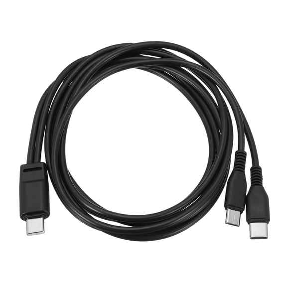 Uxcell Multi USB Type C Male to Micro USB and USB Type C Male 2 in 1 Splitter Charging Cable Cord 40 Inch or Phone Power Bank Tablet, 5V 2A, Black