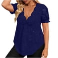 thumbnail image 3 of Jalioing Women's Plus Size Trendy Tops Lace Long Sleeve V Neck Sequin Tunic Shirts Fashion Loose Blouses, 3 of 9