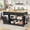 Black, variant on ChicZhiNest Kitchen Island with Seating Include 2 Stools, 47" Solid Rubberwood Dining Table with Power Outlet, 6 Hooks, Kitchen Bar Table Set with 2 Drawers & Open Shelves Storage Cabinet, Black