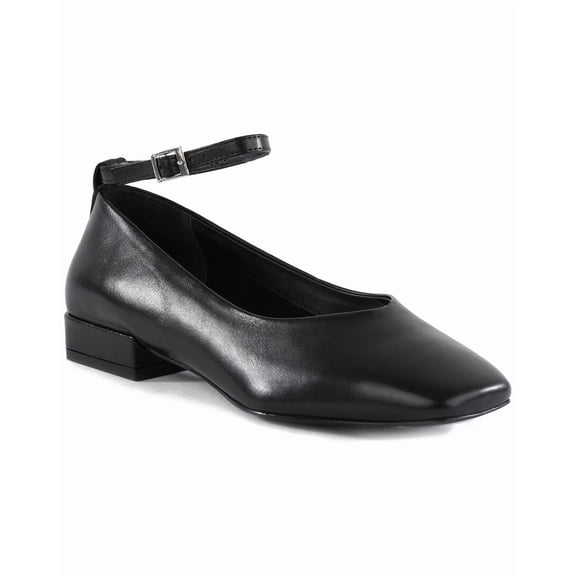 Seychelles Pumpkin Leather Flat, 6, Black