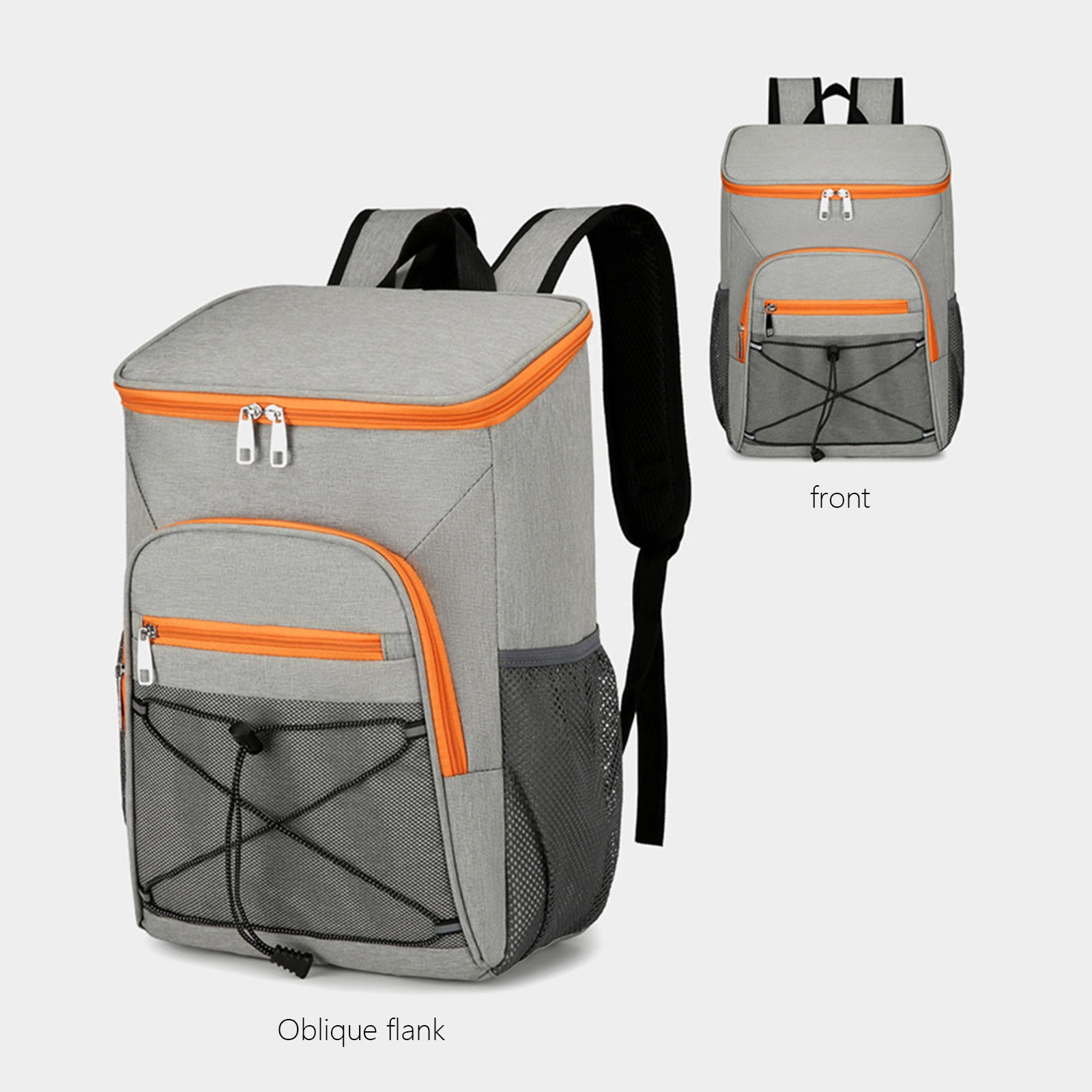 Beautynvta Cooler Backpack, Soft Camping Insulated Leakproof Cooler Bag, Waterproof Cooler Ice Chest Beer Bag for Lunch Picnic Beach Work Trip, 11.8" x 5.9" x 17.3", Orange