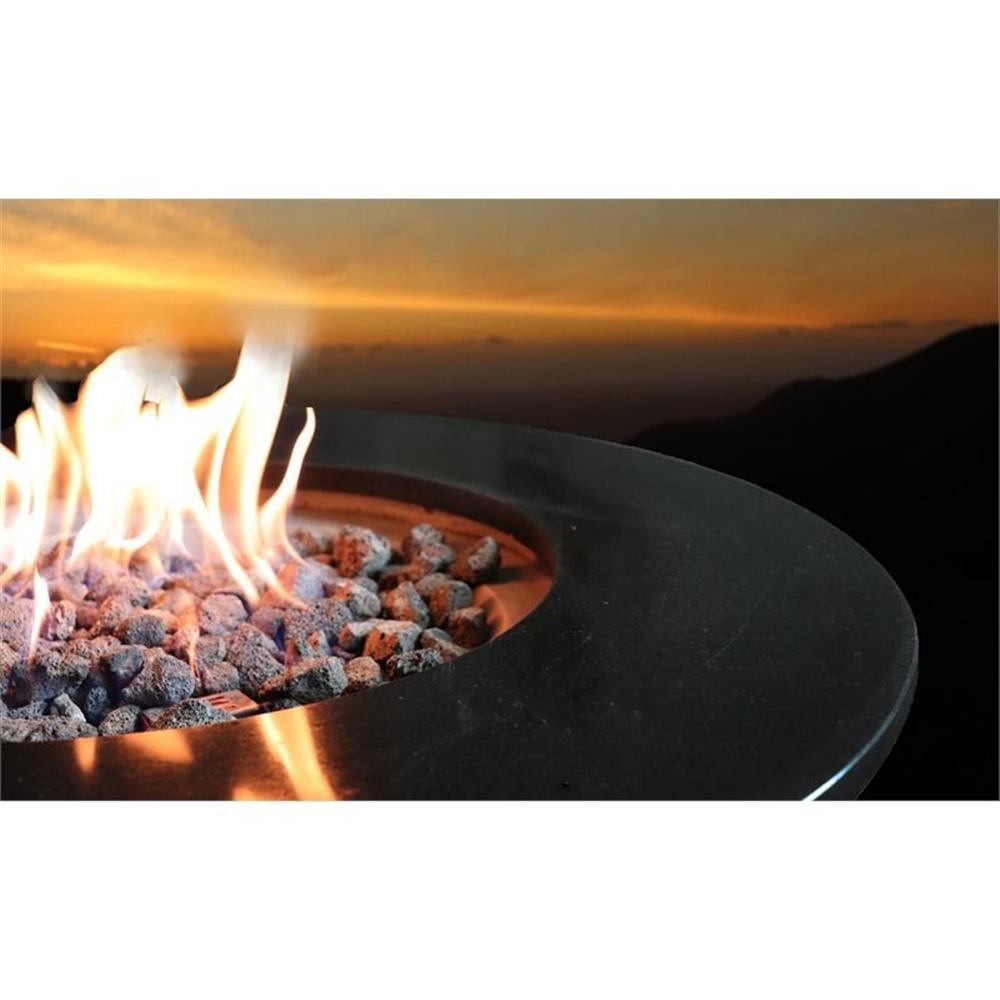 Living Source International Propane/Natural Gas Fire Pit Table - Black Finish