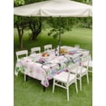 thumbnail image 4 of Outdoor Tablecloth with Umbrella Hole for Patio/Picnic/Party/Camping, Spring Waterproof Table Cloth Rectangle Table Cover Washable, Bicycles Leaves Butterfly Flowers Pink Buffalo Plaid (54"x 80"), 4 of 8