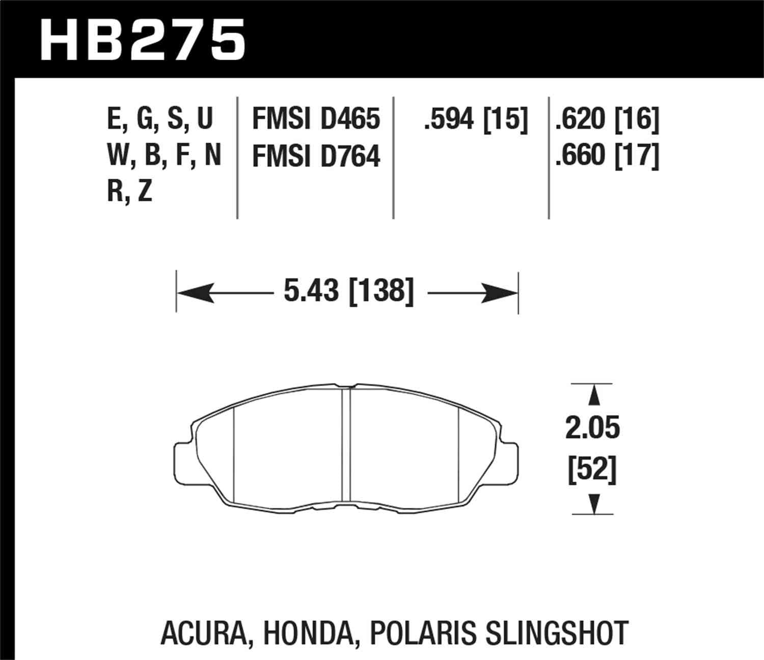 Hawk Performance HB275S.594 HT-10 Disc Brake Pad
