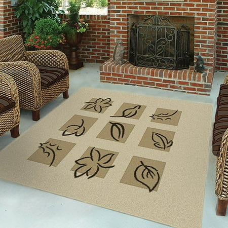 Orian Foliage Squares Indoor/ Outdoor Area Rug