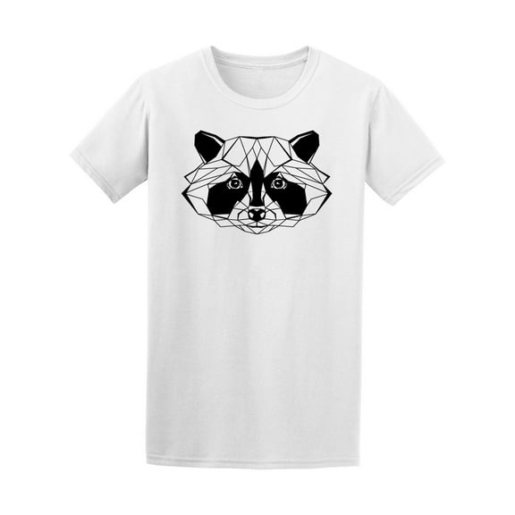 Polygonal Raccoon Head T-Shirt Men -Image by Shutterstock, Male x-Large