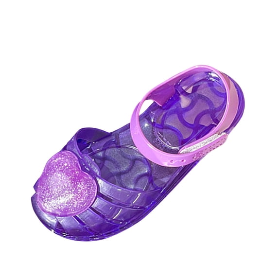 Xfvqtps Kids Girls Jelly Sandals Closed Toe Princess Light up Flat Summer Beach Waterproof Fisherman Gladiator Sandals