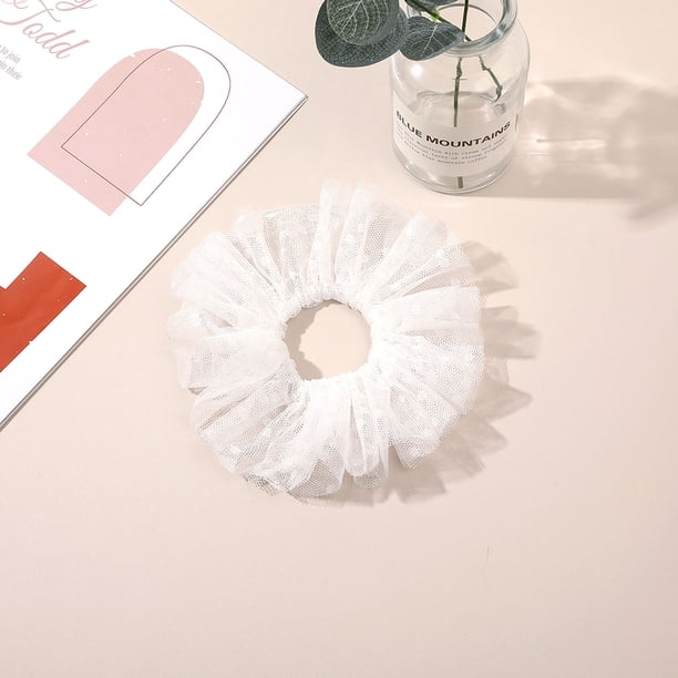 Pinzas para el cabello para mujeres, pinzas para peinar, pinzas para el cabello para niñas, malla de encaje, lazos para el cabello con lunares, coletas largas, gomas elásticas, coletas, lazos para el