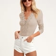 thumbnail image 1 of Body De Encaje, Manga Larga, Cuello En V, Ajustado, Para Mujer, Para Fiesta ANGGREK  Otros, 1 of 6