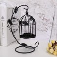 thumbnail image 5 of Candelabro retro ahuecado jaula de pájaros colgante candelabro de hierro linterna decoración del hogar estilo europeo hoja jaula de pájaros candelabro hierro forjado vintage (negro), 5 of 5